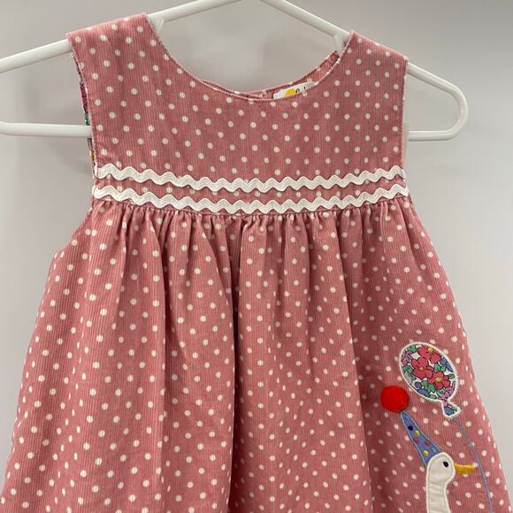 NWT Baby Boden Pinnie Dress Blossom Pink Spots Ducks 12-18 Months - Picture 2 of 7